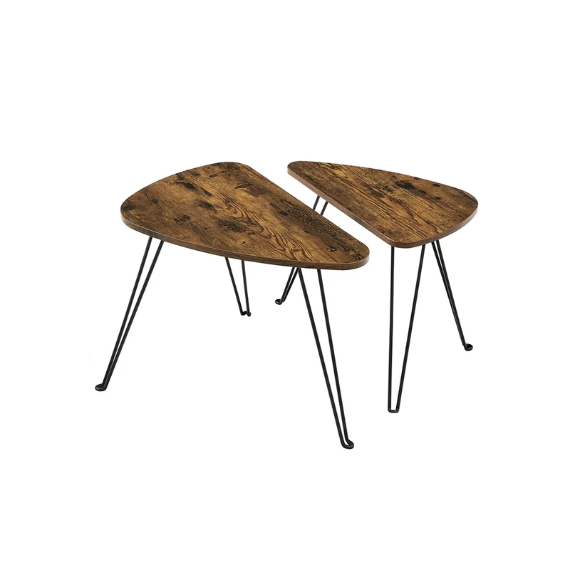 Tables gigognes marron rustique