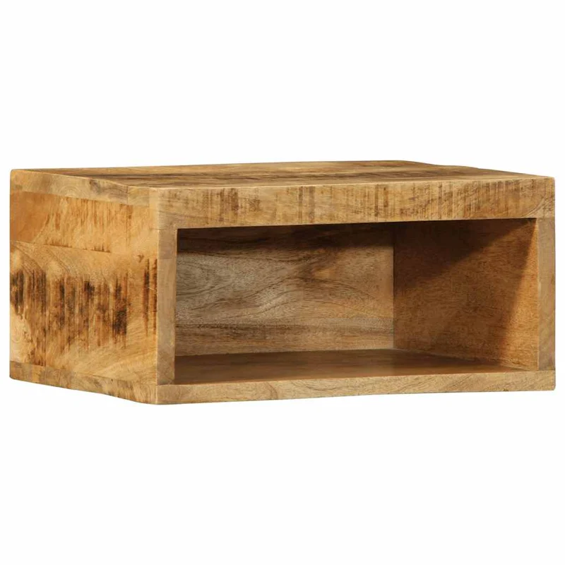 Meuble TV mural suspendu 40 x 30 x 19 cm grand espace de rangement rustique en bois massif de manguier brut 02_0057695