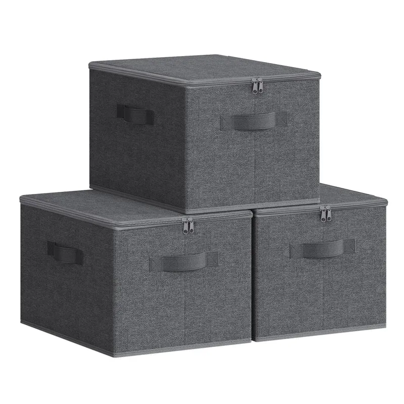 3 Boîtes rangement gris