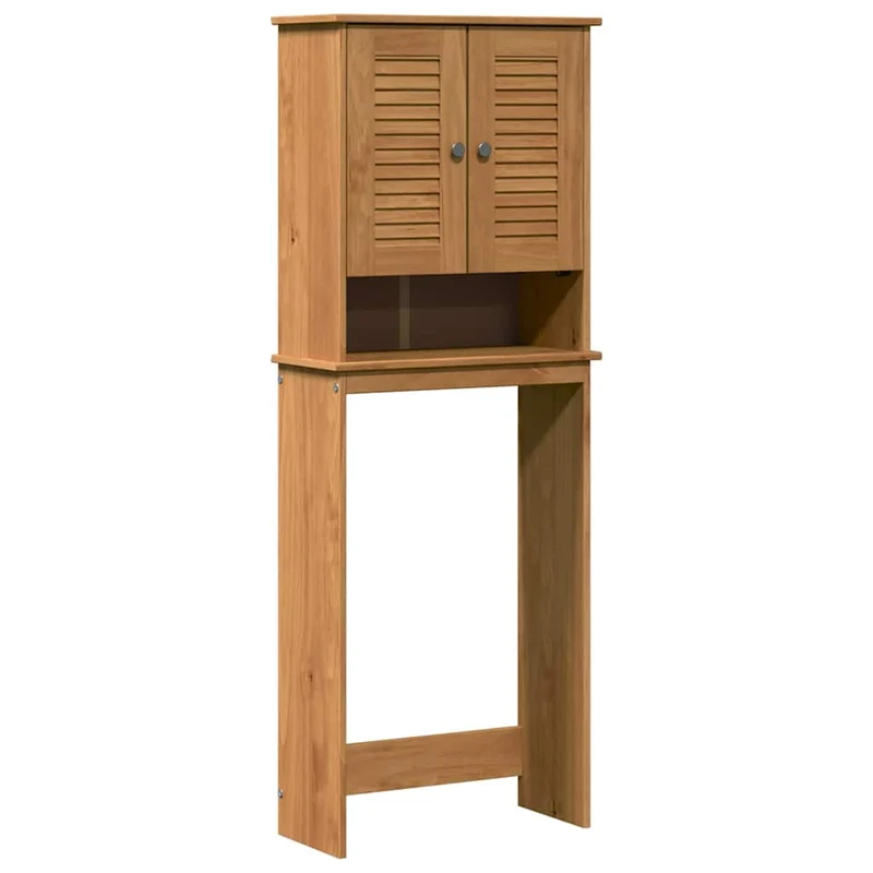 Armoire au-dessus des toilettes design moderne mural 60 x 27 x 161 cm rangement optimal en pin massif marron 02_0057919