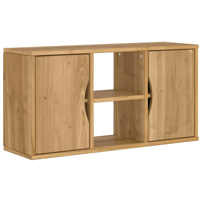 Meuble TV ODDA pratique rangement salon 79 x 24 x 40 cm en bois massif pin 02_0058050