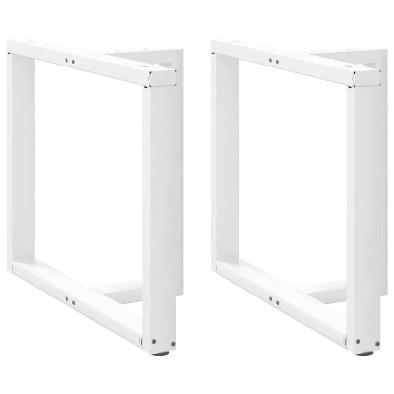 Lot de 2 pieds de table à manger en T réglables 100 x 35 x 73 cm moderne en acier blanc 02_0057335