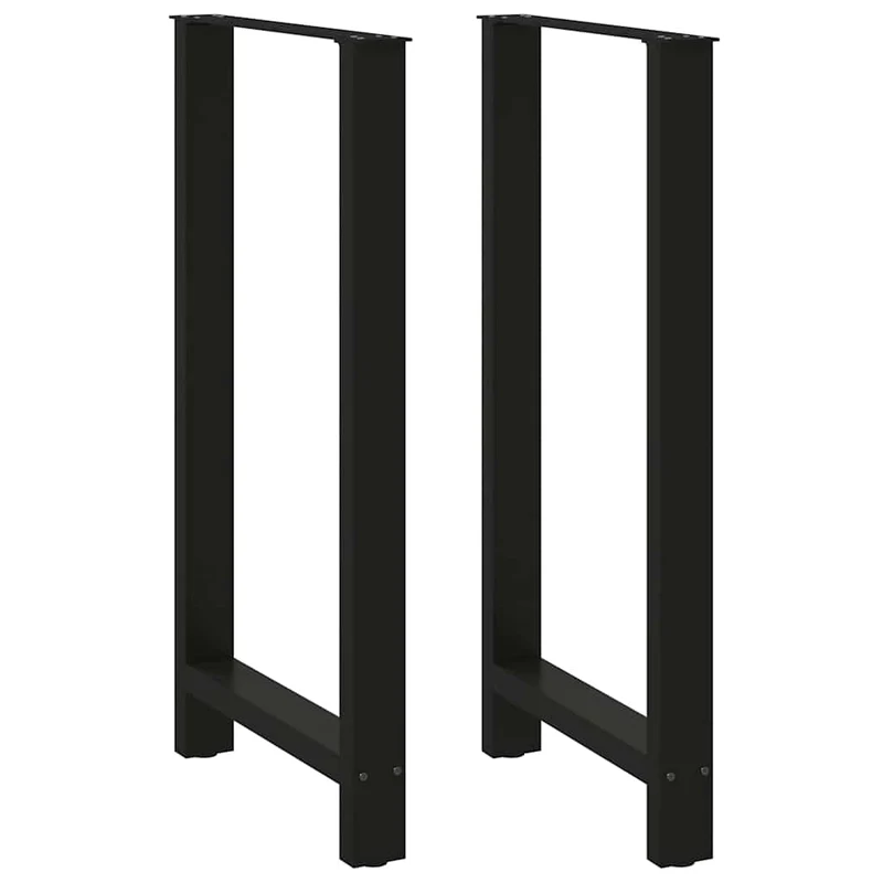Lot de 2 pieds de table de bar réglables pour plateau de taille adaptée 60 x 111 cm en acier noir 02_0057596