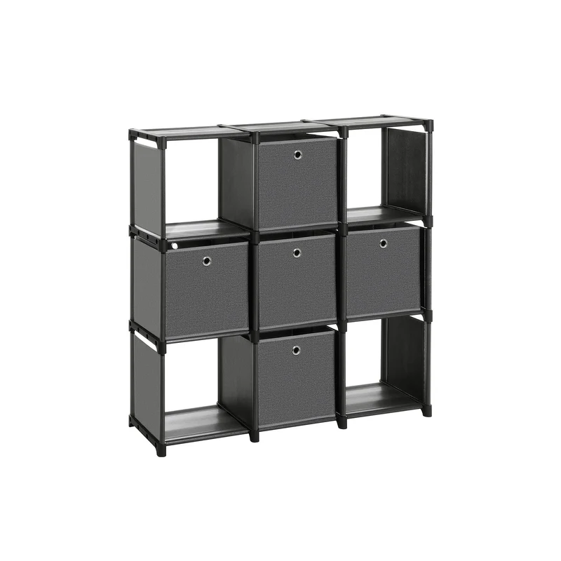 Étagère 5 boîtes noir