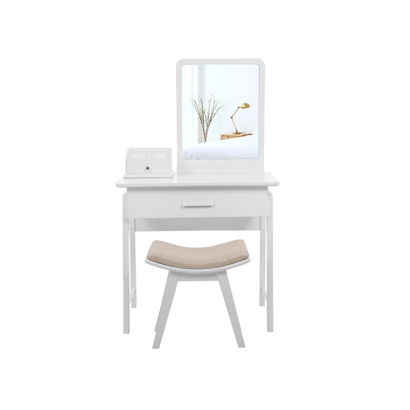 Set coiffeuse grand tiroir blanc