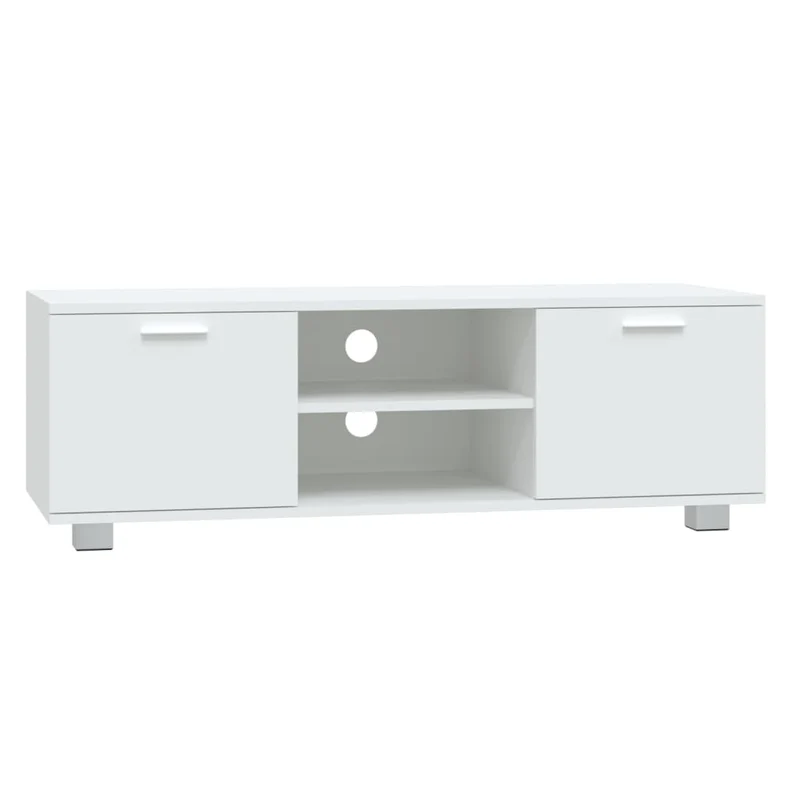 Meuble TV multimédia étagère télévision buffet téléviseur salle à manger salon chambre 120 x 40,5 x 35 cm bois d'ingénierie blanc 02_0025875