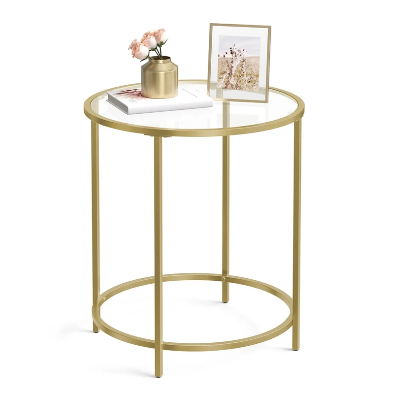Table d'appoint verre doré
