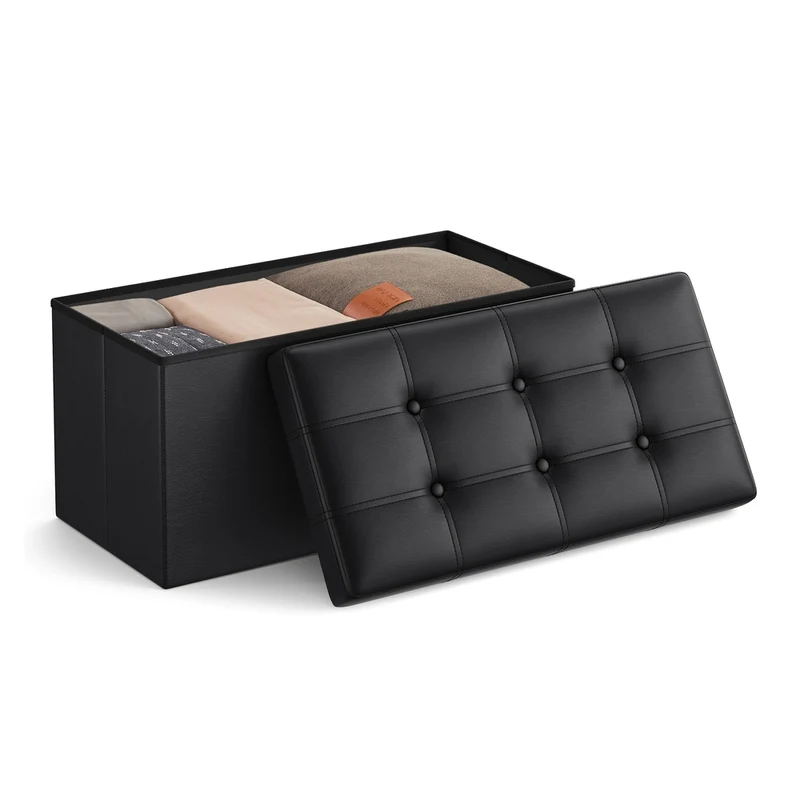 Coffre de rangement 80L noir