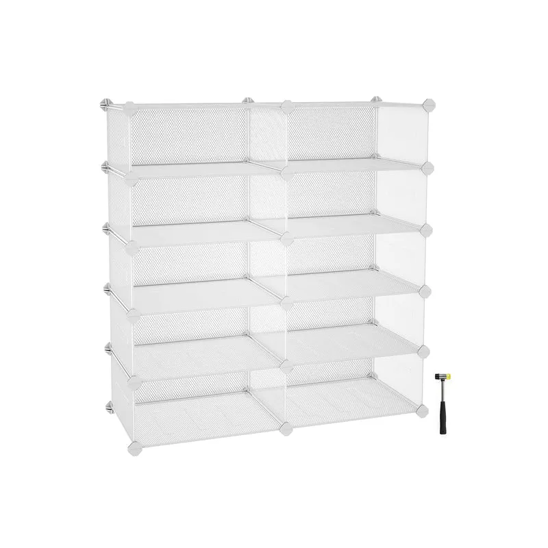 Meuble maille 10 casiers blanc