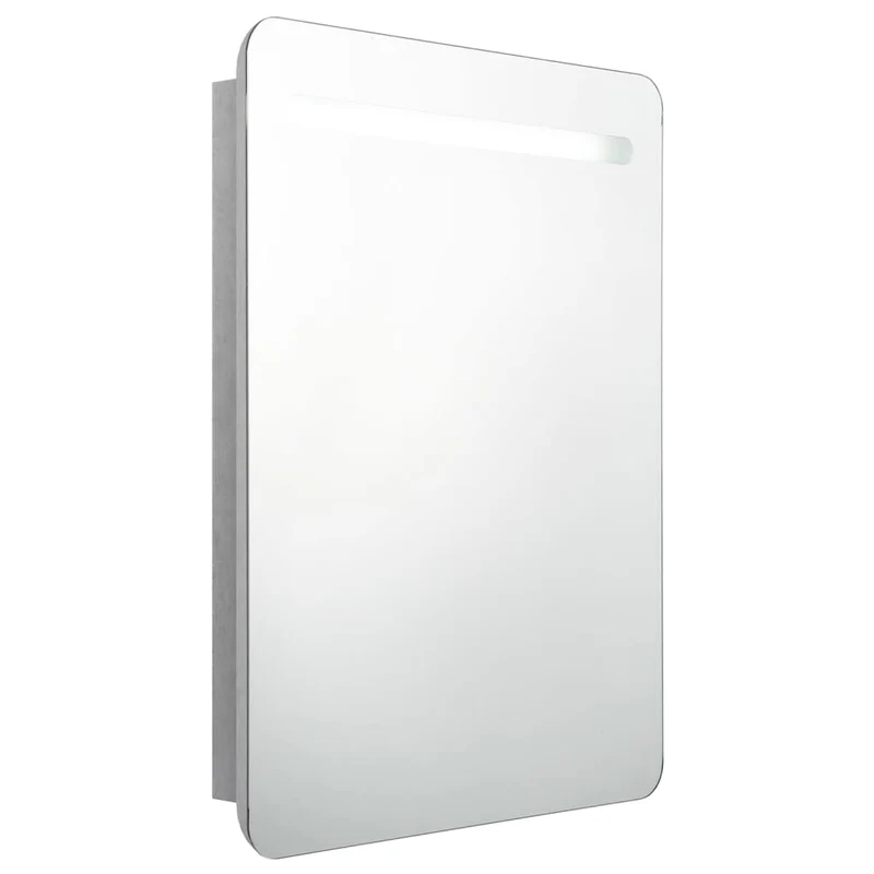 Armoire de salle de bain à miroir led 60 x 11 x 80 cm gris 02_0006605