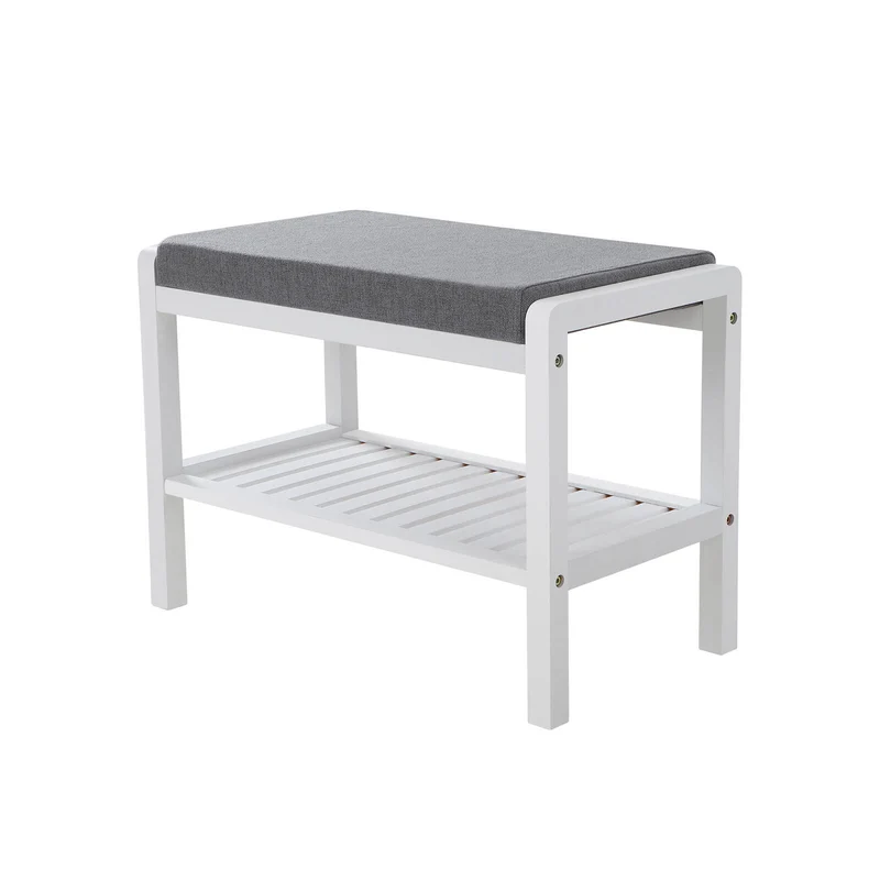 Banc à chaussures bambou blanc