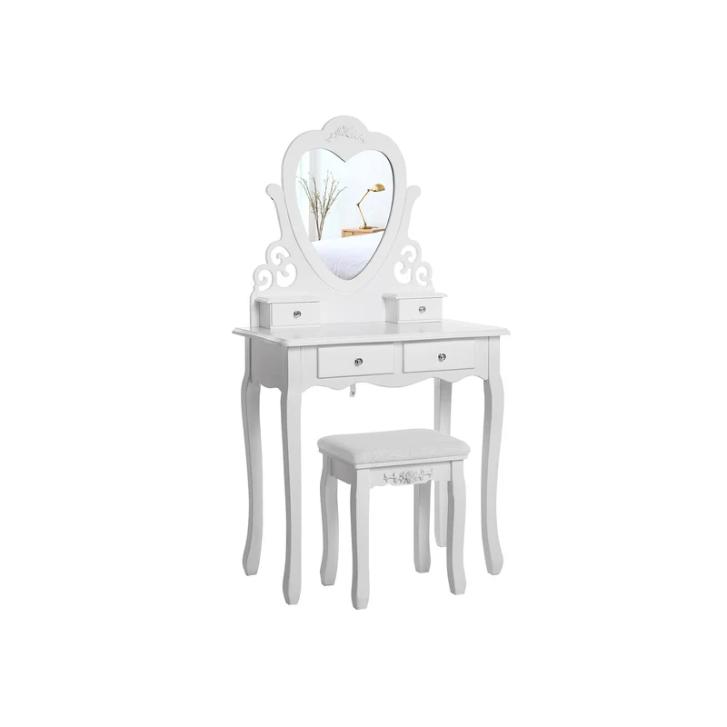 Set coiffeuse miroir cœur