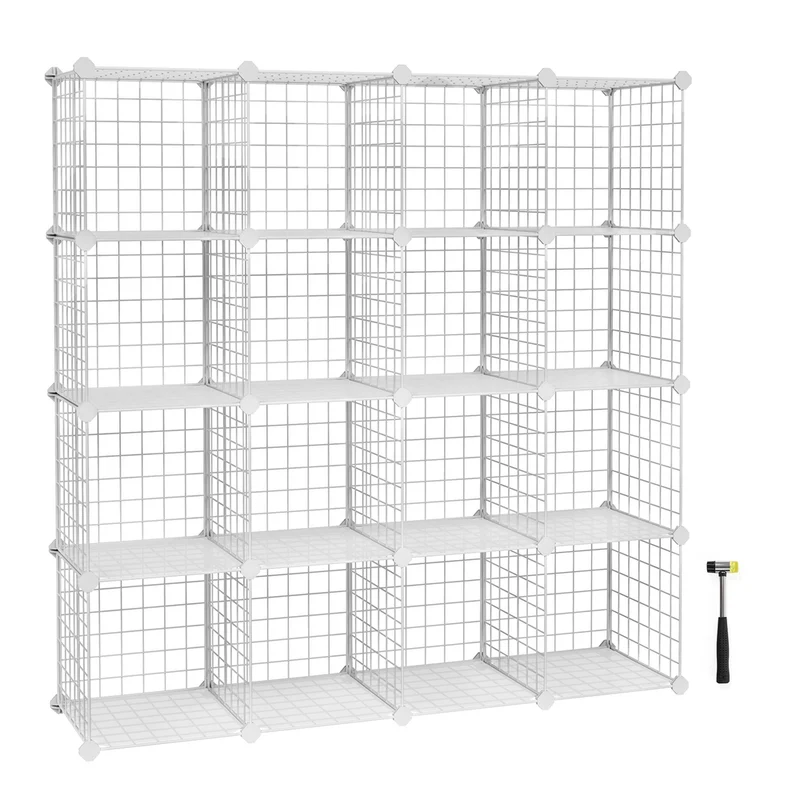 Armoire de rangement en treillis métallique modulable