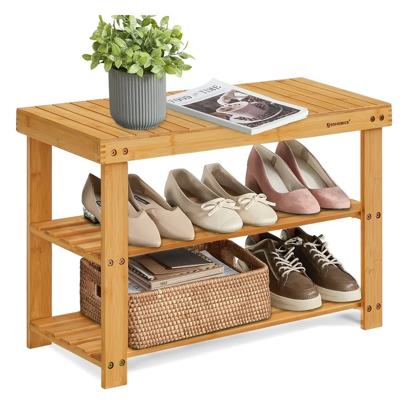 Banc étagère à chaussures à 3 niveaux