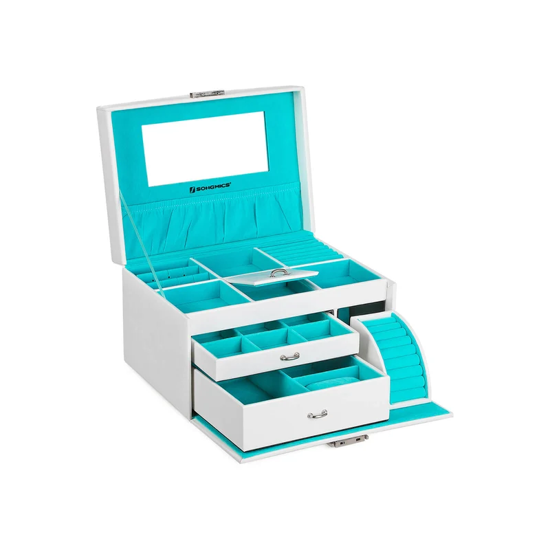 Boîte à bijoux intérieur turquoise XL