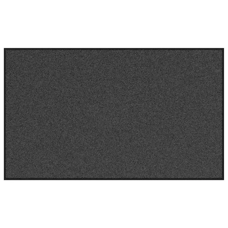 Tapis d'entrée rectangulaire moderne 90 x 150 cm capte saleté et humidité style écolo en polyamide anthracite 02_0057966
