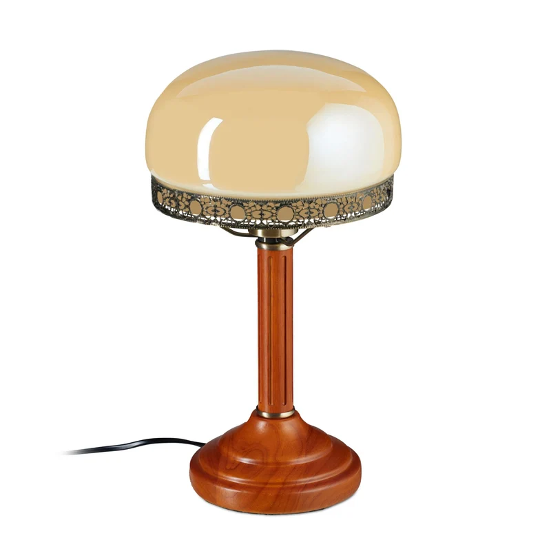 Lampe de table vintage élégante design antique 45 x 20 x 20 cm en verre beige 13_0003114