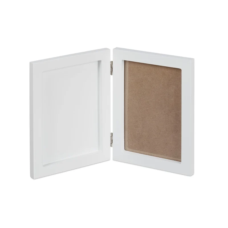 Cadre photo bébé empreintes mains pieds 19 x 28 x 1 cm souvenirs uniques décoratif en bois blanc 13_0004627