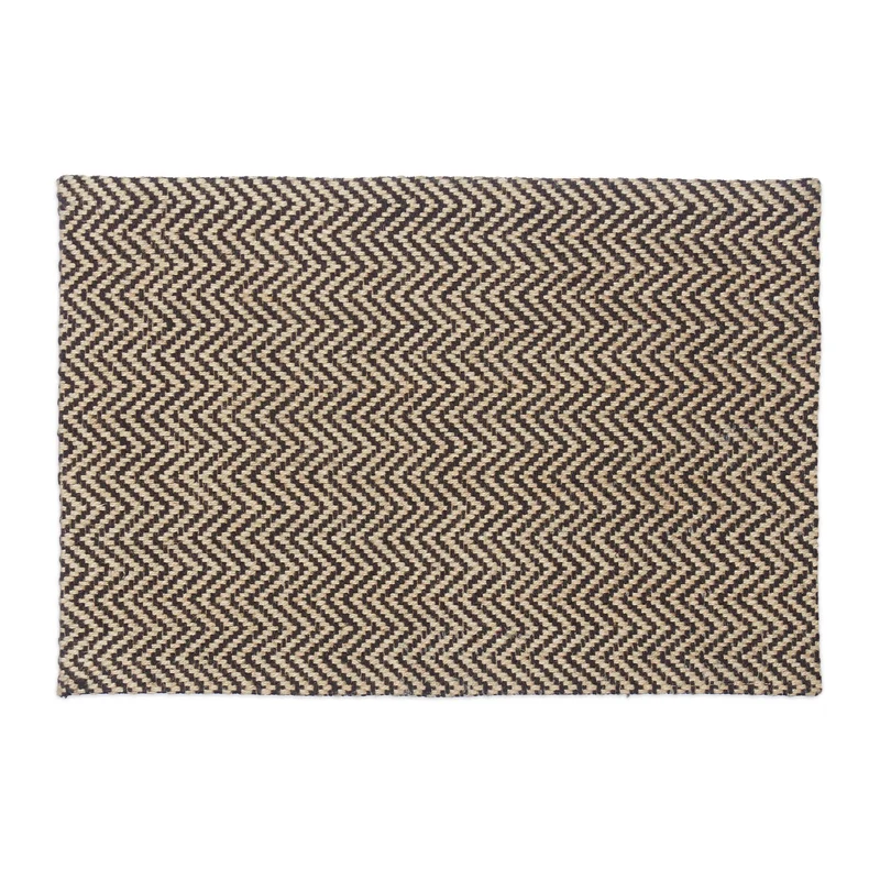 Paillasson décoratif fait main pour entrée 80 x 60 cm absorbant l'humidité style rustique en jute naturel 13_0003789