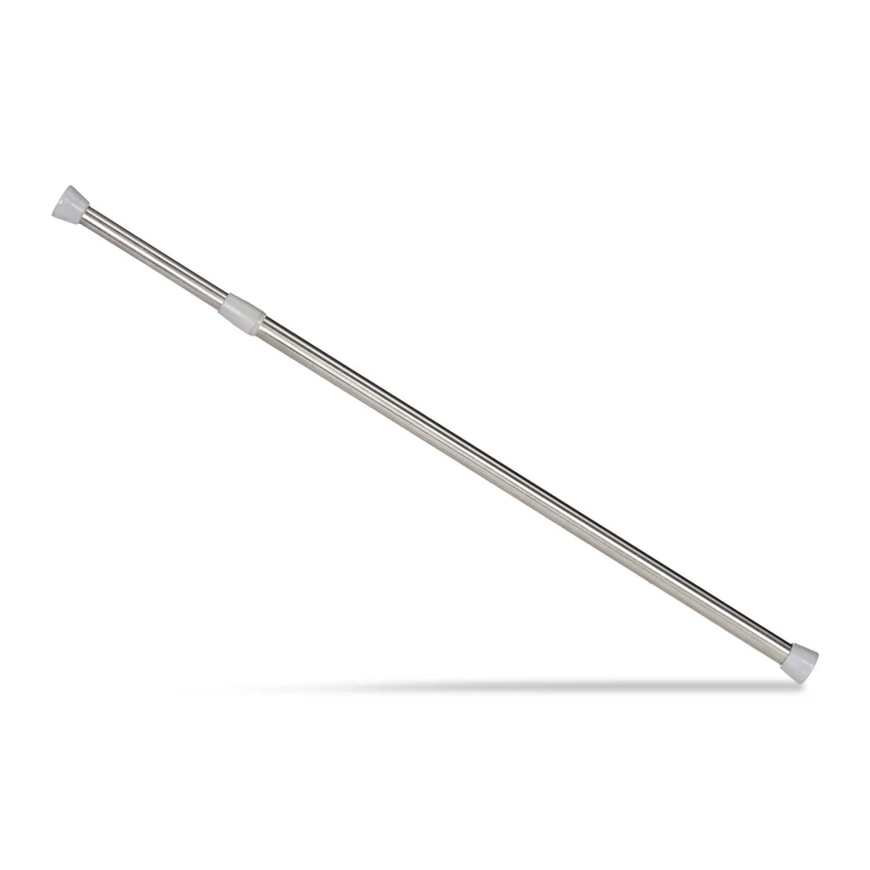 Tringle télescopique polyvalente pour rideaux 66 x 110 cm installation facile design intemporel en acier inox argenté 13_0004401