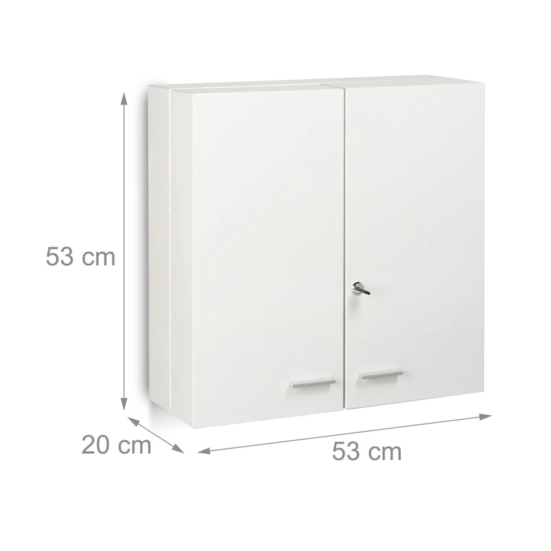 Armoire à pharmacie sécurisée moderne salle de bain 11 compartiments 120 x 60 x 30 cm en métal blanc 13_0003549