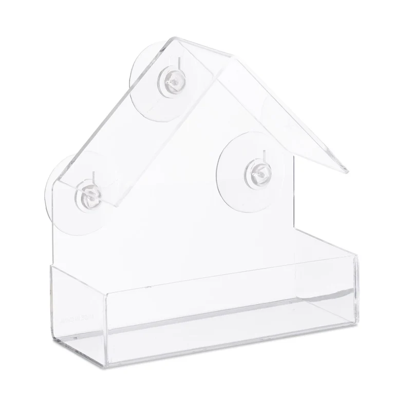 Mangeoire à oiseaux pour fenêtre avec toit 25 x 15 x 10 cm observatoire pratique en plastique transparent 13_0004054