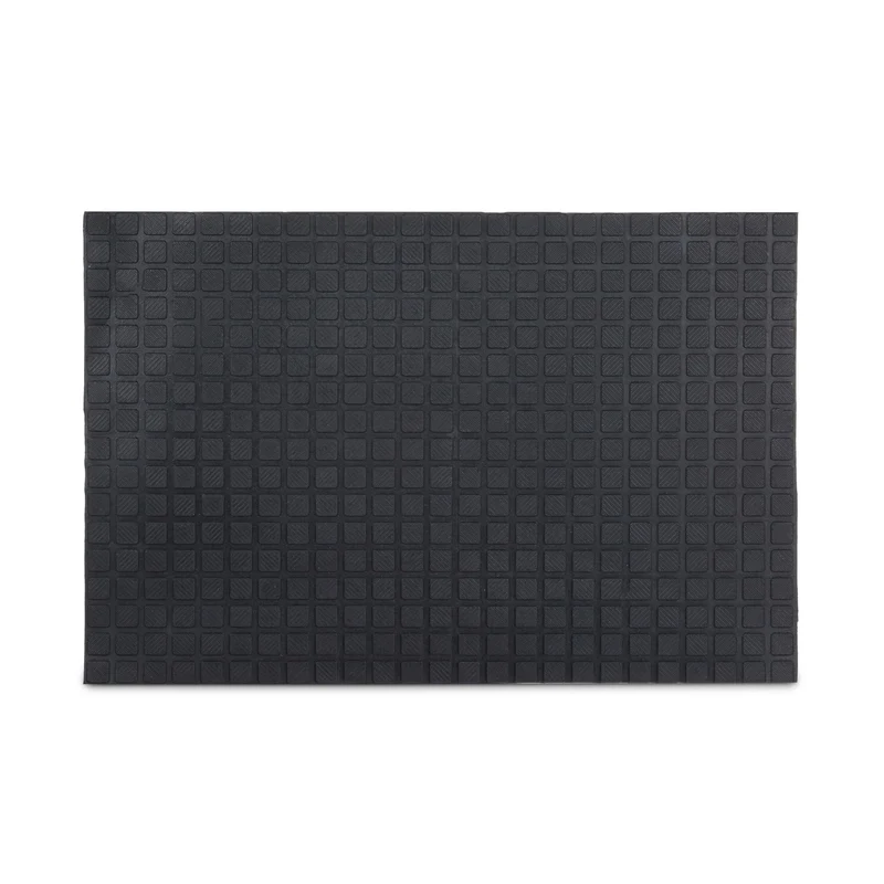 Paillasson rectangulaire antidérapant intérieur extérieur 60 x 40 cm en caoutchouc noir 13_0003303
