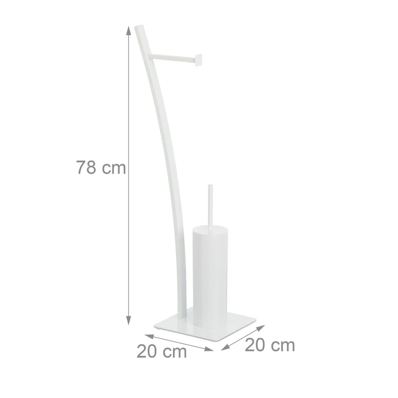 Ensemble accessoires WC pratique moderne salle de bain 40 x 20 x 20 cm en plastique blanc 13_0004058