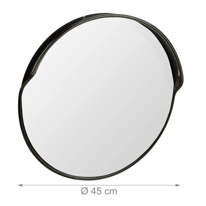 Miroir de circulation incurvé extérieur intérieur 45 x 45 x 24 cm vue panoramique sécurité en plastique noir 13_0006508