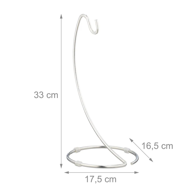 Support bananes moderne pour cuisine rangement 33 x 17,5 x 16,5 cm en fer argenté 13_0006899