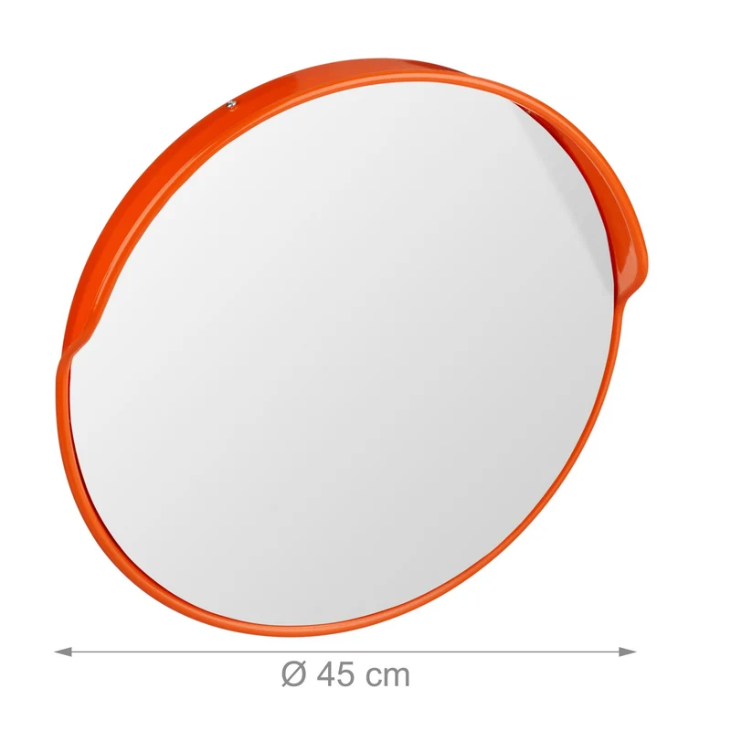 Miroir de circulation convexe pour angle mort extérieur 45 x 45 x 24 cm en plastique noir 13_0006509