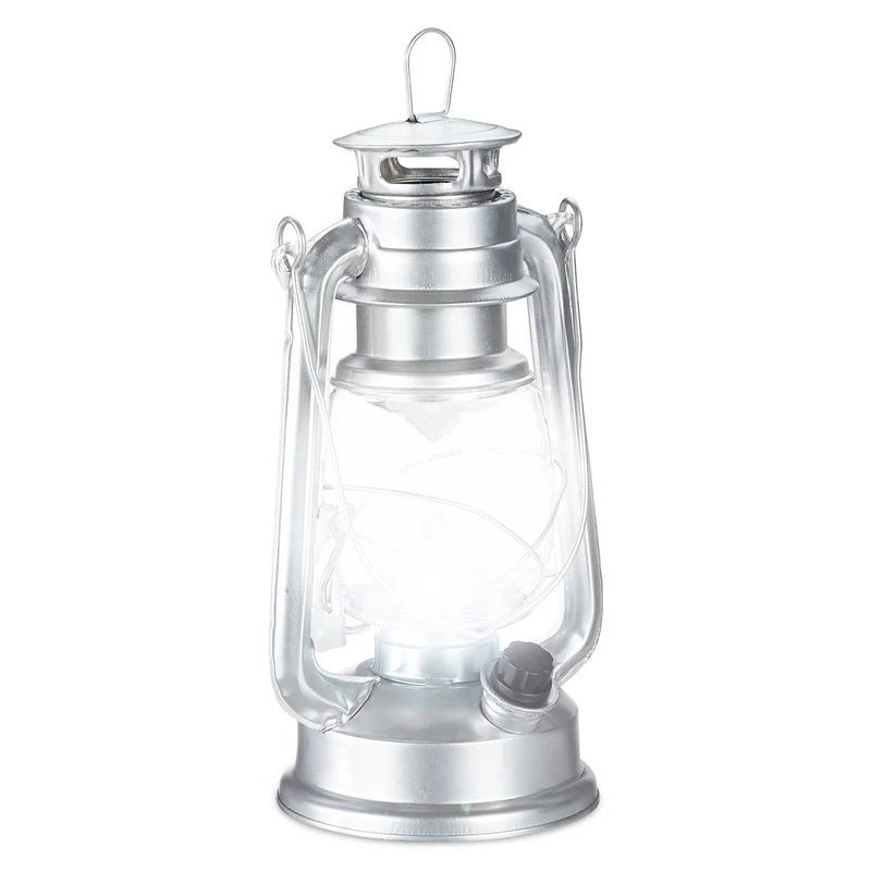 Lanterne-tempête LED décorative intérieure extérieure 24 x 15 x 11,5 cm ambiance cosy en fer noir 13_0006267