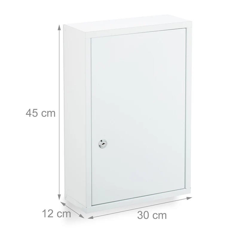 Armoire murale rangement médicaments 3 compartiments pratique salle de bain en acier blanc 13_0016762