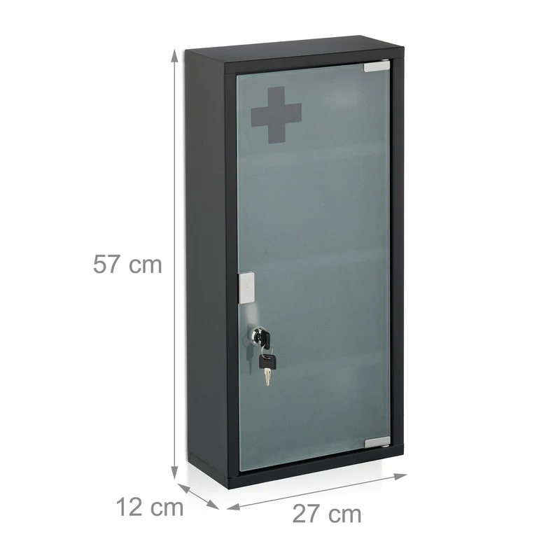 Armoire murale moderne pour salle de bain 4 compartiments sécurisés 70 x 30 x 15 cm en verre opale 13_0016571