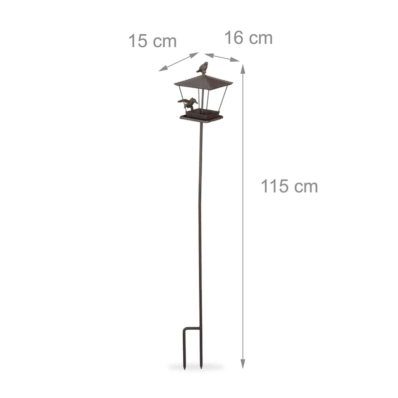 Mangeoire à oiseaux déco jardin 50 x 20 x 20 cm pratique design antique en fonte de fer 13_0013306