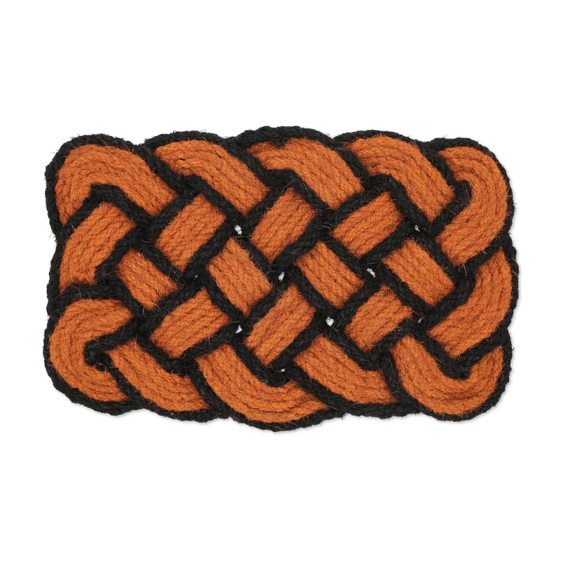 Paillasson décoratif réversible extérieur 80 x 60 cm en fibres de coco orange 13_0011427
