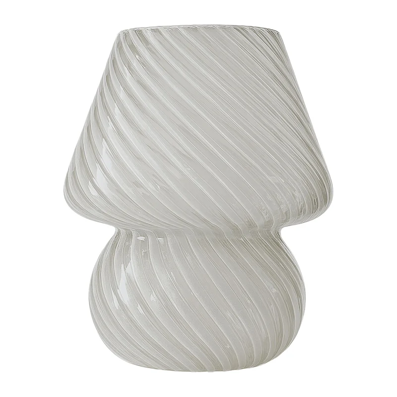 Lampe de table champignon 24 x 16 cm éclairage doux ambiance cosy design moderne en verre transparent 13_0017984