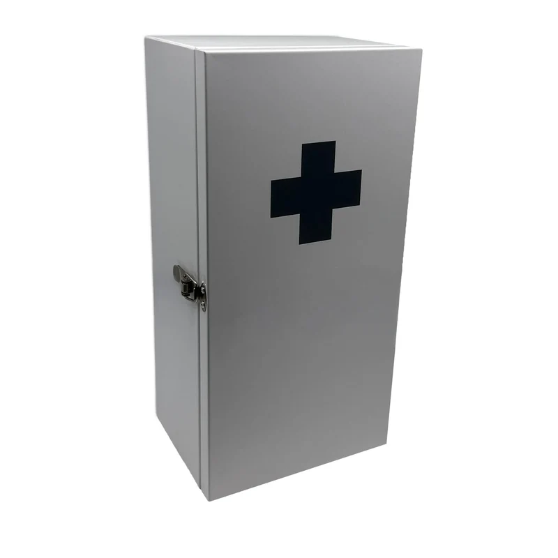 Armoire à pharmacie pratique à suspendre 42 x 21 x 15,5 cm avec 3 compartiments design sobre en fer blanc 13_0017901