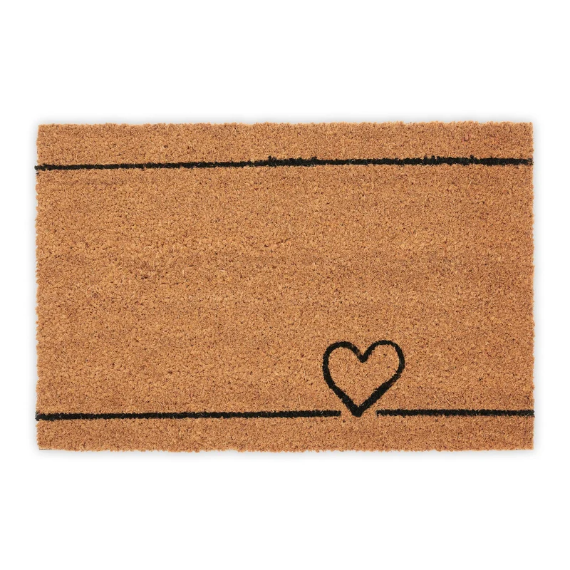 Paillasson anti-dérapant design élégant extérieur intérieur 75 x 45 x 1 cm en coco marron 13_0015597