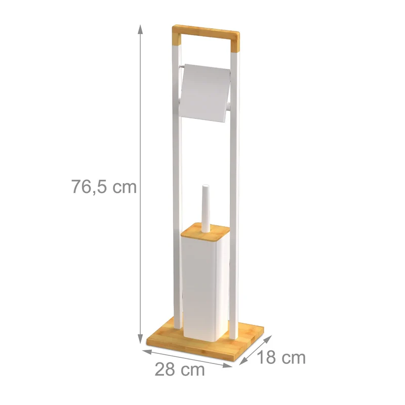 Ensemble WC polyvalent pratique salle de bains 76,5 x 28 x 18 cm en bambou noir 13_0017424