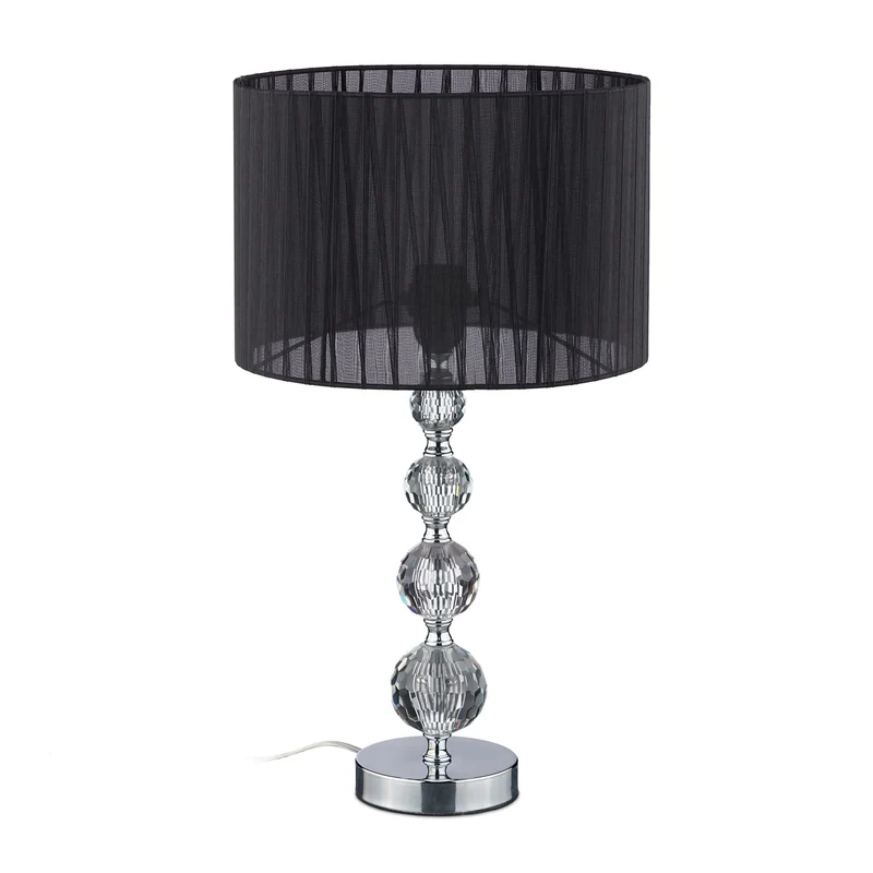 Lampe de table décorative moderne espace salon chambre 45 x 25 x 25 cm en métal noir 13_0011020