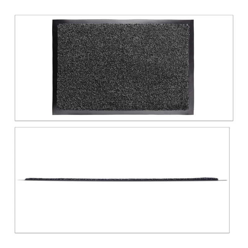 Paillasson d'entrée antidérapant extra fin 40 x 60 cm design moderne ambiance cosy en polypropylène gris 13_0008611