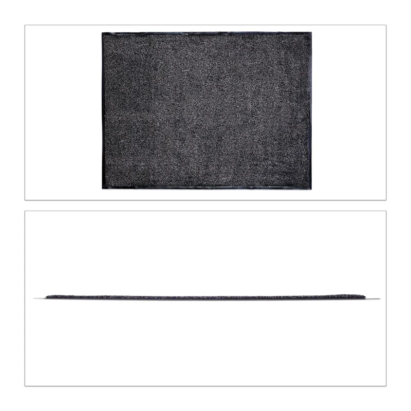 Paillasson extra fin antidérapant pour entrée 90 x 150 cm confort en polypropylène gris moucheté 13_0008612