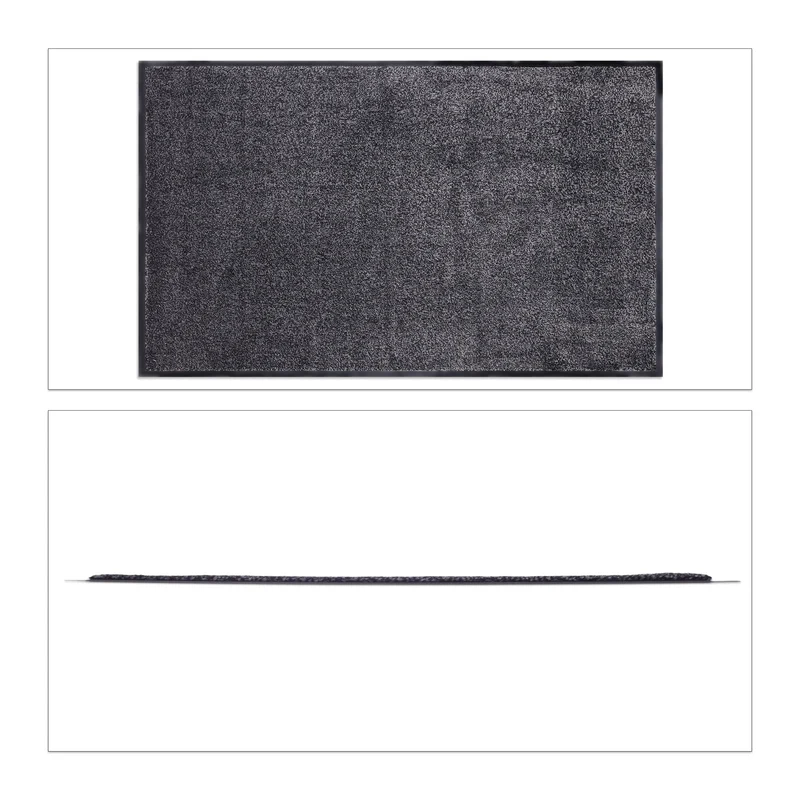Paillasson extra fin antidérapant pour entrée 90 x 150 cm confort en polypropylène gris moucheté 13_0008613