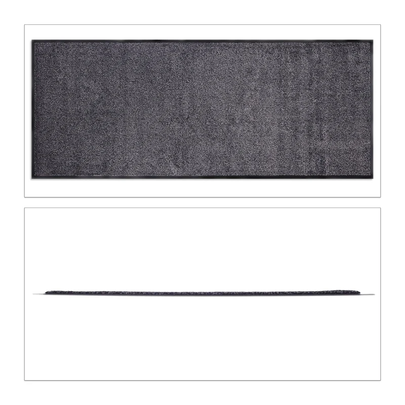 Paillasson extra fin antidérapant pour entrée 90 x 150 cm confort en polypropylène gris moucheté 13_0008614