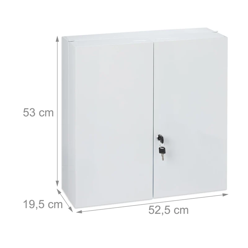 Armoire à pharmacie médicale murale sécurisée avec 11 casiers 90 x 40 x 20 cm en acier blanc 13_0008303