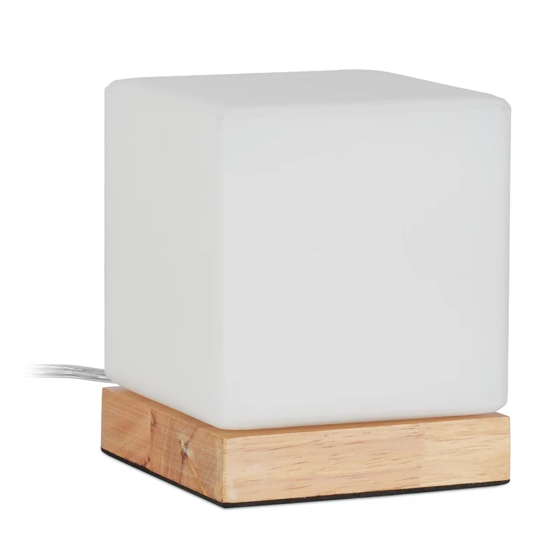 Lampe de table moderne et élégante 24 x 10 x 10 cm avec éclairage agréable en verre opale blanc 13_0007096