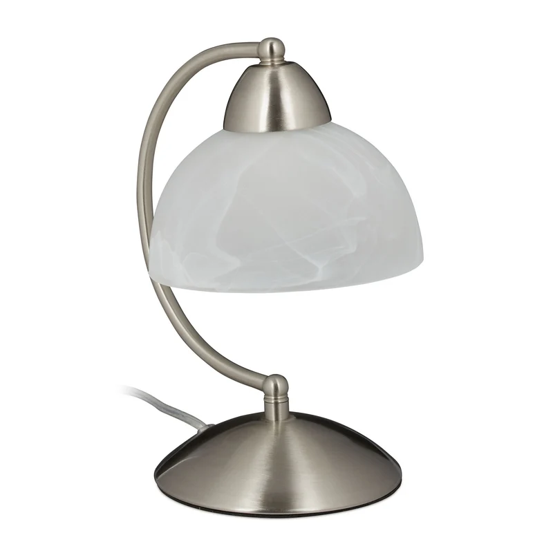 Lampe de table vintage rangement écoénergétique 25 x 15 x 19 cm en métal blanc 13_0007840
