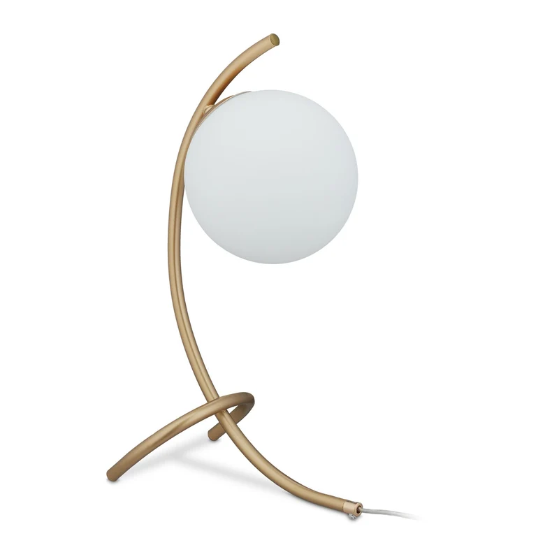 Lampe de table au design incurvé moderne ambiance cosy espace nuit 30 x 30 x 50 cm en métal doré 13_0009691