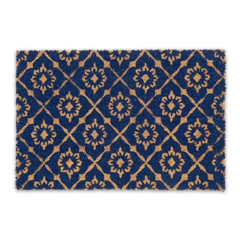 Paillasson anti-dérapant design accueillant 75 x 45 cm en fibres de coco marron 13_0011401